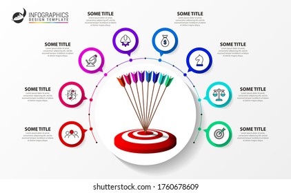 Infographic design template. Creative concept with 8 steps. Can be used for workflow layout, diagram, banner, webdesign. Vector illustration