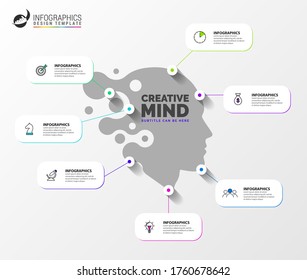 Infographic design template. Creative concept with 7 steps. Can be used for workflow layout, diagram, banner, webdesign. Vector illustration