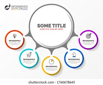 Infographic design template. Creative concept with 5 steps. Can be used for workflow layout, diagram, banner, webdesign. Vector illustration