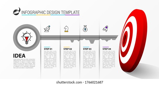 Infographic design template. Creative concept with 4 steps. Can be used for workflow layout, diagram, banner, webdesign. Vector illustration