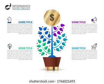 Infographic design template. Creative concept with 4 steps. Can be used for workflow layout, diagram, banner, webdesign. Vector illustration