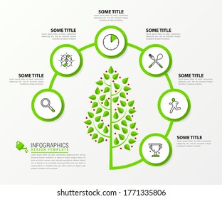 Infographic design template. Creative concept with 6 steps. Can be used for workflow layout, diagram, banner, webdesign. Vector illustration