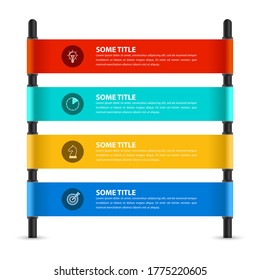 Infographic design template. Creative concept with 4 steps. Can be used for workflow layout, diagram, banner, webdesign. Vector illustration