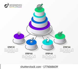 Infographic design template. Creative concept with 4 steps. Can be used for workflow layout, diagram, banner, webdesign. Vector illustration