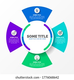 Plantilla de diseño infográfico. Concepto creativo con 4 pasos. Se puede utilizar para diseño de flujo de trabajo, diagrama, banner, diseño web. Ilustración del vector