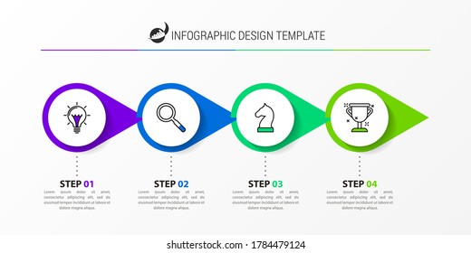 Infographic design template. Creative concept with 4 steps. Can be used for workflow layout, diagram, banner, webdesign. Vector illustration
