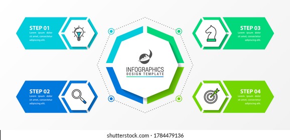 Infographic design template. Creative concept with 4 steps. Can be used for workflow layout, diagram, banner, webdesign. Vector illustration
