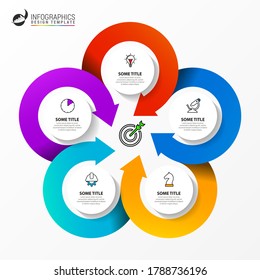 Infographic design template. Creative concept with 5 steps. Can be used for workflow layout, diagram, banner, webdesign. Vector illustration