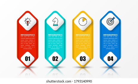 Infographic design template. Creative concept with 4 steps. Can be used for workflow layout, diagram, banner, webdesign. Vector illustration