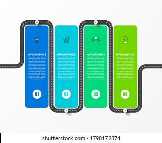 Infographic design template. Creative concept with 4 steps. Can be used for workflow layout, diagram, banner, webdesign. Vector illustration