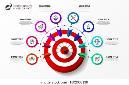 Infografische Design-Vorlage. Kreatives Konzept mit 8 Schritten. Kann für Workflow-Layout, Diagramm, Banner, Webdesign verwendet werden. Vektorgrafik