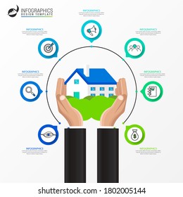 Infographic design template. Creative concept with 7 steps. Can be used for workflow layout, diagram, banner, webdesign. Vector illustration
