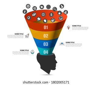 Infographic design template. Creative concept with 4 steps. Can be used for workflow layout, diagram, banner, webdesign. Vector illustration
