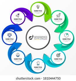 Infographic design template. Creative concept with 8 steps. Can be used for workflow layout, diagram, banner, webdesign. Vector illustration