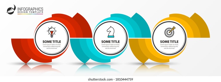 Infographic design template. Creative concept with 3 steps. Can be used for workflow layout, diagram, banner, webdesign. Vector illustration