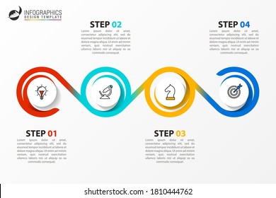 Infographic design template. Creative concept with 4 steps. Can be used for workflow layout, diagram, banner, webdesign. Vector illustration