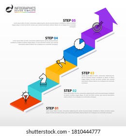 Infographic design template. Creative concept with 5 steps. Can be used for workflow layout, diagram, banner, webdesign. Vector illustration