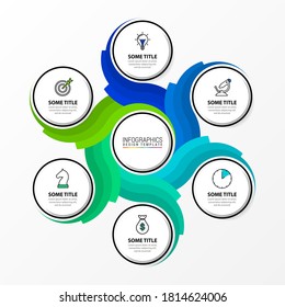 Infographic design template. Creative concept with 6 steps. Can be used for workflow layout, diagram, banner, webdesign. Vector illustration