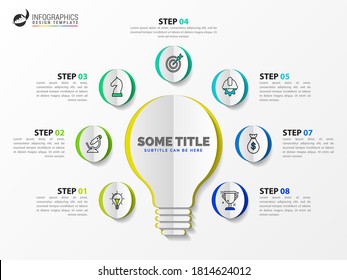 Plantilla de diseño infográfico. Concepto creativo con 7 pasos. Se puede utilizar para diseño de flujo de trabajo, diagrama, banner, diseño web. Ilustración del vector