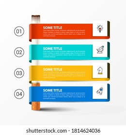 Infographic design template. Creative concept with 4 steps. Can be used for workflow layout, diagram, banner, webdesign. Vector illustration