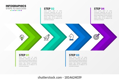 Infographic design template. Creative concept with 4 steps. Can be used for workflow layout, diagram, banner, webdesign. Vector illustration