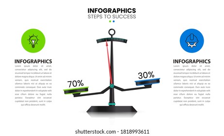 Infographic design template. Creative concept with 2 steps. Can be used for workflow layout, diagram, banner, webdesign. Vector illustration