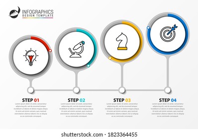 Infographic design template. Creative concept with 4 steps. Can be used for workflow layout, diagram, banner, webdesign. Vector illustration