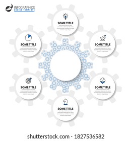 Infographic design template. Creative concept with 6 steps. Can be used for workflow layout, diagram, banner, webdesign. Vector illustration