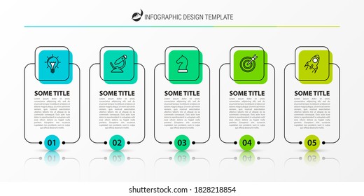 Infografische Design-Vorlage. Kreatives Konzept mit 5 Schritten. Kann für Workflow-Layout, Diagramm, Banner, Webdesign verwendet werden. Vektorgrafik