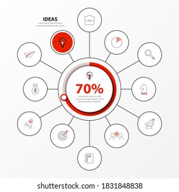 Infographic design template. Creative concept with 12 steps. Can be used for workflow layout, diagram, banner, webdesign. Vector illustration