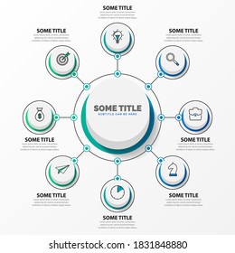 Infographic design template. Creative concept with 8 steps. Can be used for workflow layout, diagram, banner, webdesign. Vector illustration