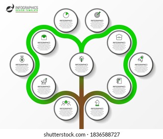 Infographic design template. Creative concept with 11 steps. Can be used for workflow layout, diagram, banner, webdesign. Vector illustration