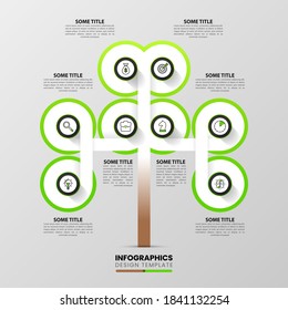 Infographic design template. Creative concept with 8 steps. Can be used for workflow layout, diagram, banner, webdesign. Vector illustration