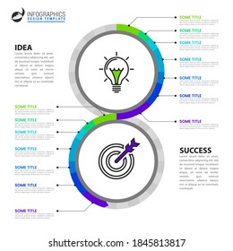 Infographic design template. Creative concept with 14 steps. Can be used for workflow layout, diagram, banner, webdesign. Vector illustration