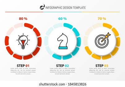 Infographic design template. Creative concept with 3 steps. Can be used for workflow layout, diagram, banner, webdesign. Vector illustration