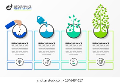 Infographic design template. Creative concept with 4 steps. Can be used for workflow layout, diagram, banner, webdesign. Vector illustration