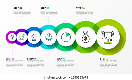 Infographic design template. Creative concept with 7 steps. Can be used for workflow layout, diagram, banner, webdesign. Vector illustration