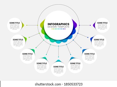 Infographic design template. Creative concept with 9 steps. Can be used for workflow layout, diagram, banner, webdesign. Vector illustration
