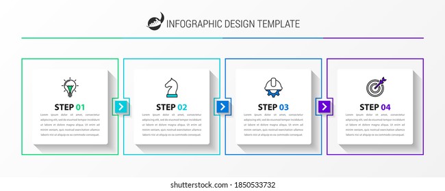 Infographic design template. Creative concept with 4 steps. Can be used for workflow layout, diagram, banner, webdesign. Vector illustration