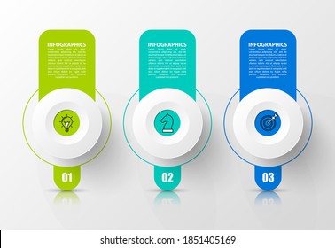 Infographic design template. Creative concept with 3 steps. Can be used for workflow layout, diagram, banner, webdesign. Vector illustration