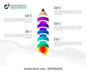 Infographic design template. Creative concept with 5 steps. Can be used for workflow layout, diagram, banner, webdesign. Vector illustration