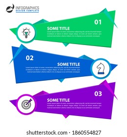 Infographic design template. Creative concept with 3 steps. Can be used for workflow layout, diagram, banner, webdesign. Vector illustration