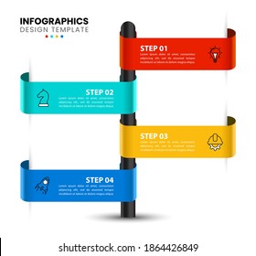 Infographic design template. Creative concept with 4 steps. Can be used for workflow layout, diagram, banner, webdesign. Vector illustration