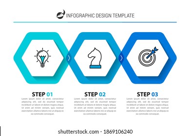 Infographic design template. Creative concept with 3 steps. Can be used for workflow layout, diagram, banner, webdesign. Vector illustration