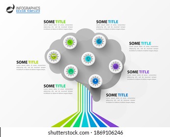 Infographic design template. Creative concept with 7 steps. Can be used for workflow layout, diagram, banner, webdesign. Vector illustration