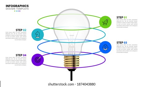 Infografische Design-Vorlage. Kreatives Konzept mit 4 Schritten. Kann für Workflow-Layout, Diagramm, Banner, Webdesign verwendet werden. Vektorgrafik