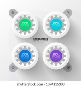 Infographic design template. Creative concept with 4 steps. Can be used for workflow layout, diagram, banner, webdesign. Vector illustration