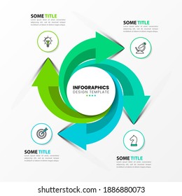 Plantilla de diseño infográfico. Concepto creativo con 4 pasos. Se puede utilizar para diseño de flujo de trabajo, diagrama, banner, diseño web. Ilustración del vector