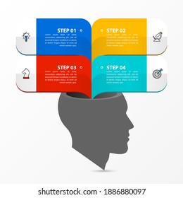 Infographic design template. Creative concept with 4 steps. Can be used for workflow layout, diagram, banner, webdesign. Vector illustration