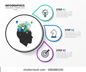 Infographic design template. Creative concept with 3 steps. Can be used for workflow layout, diagram, banner, webdesign. Vector illustration